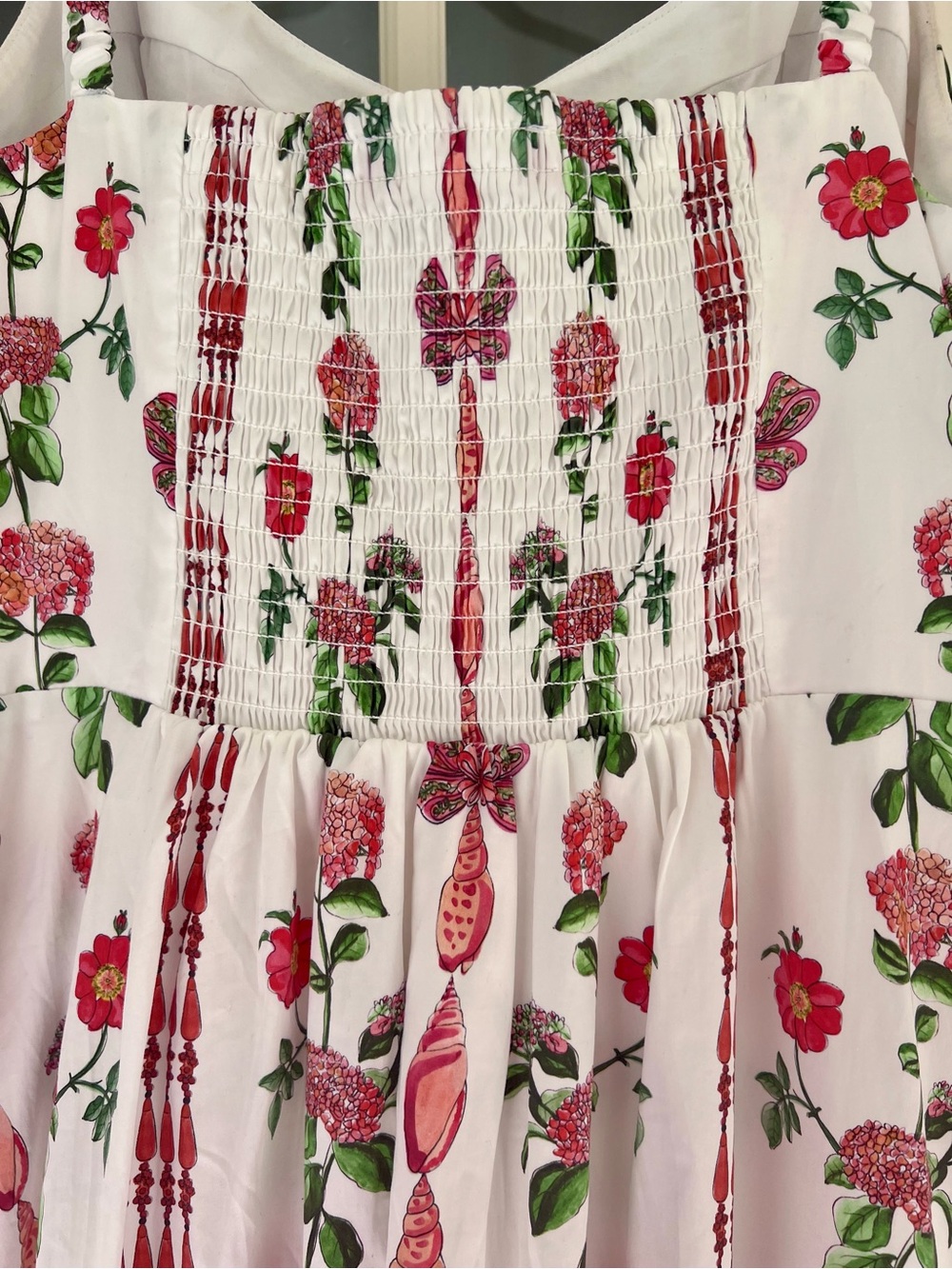 Hill House Pink and Green Floral Striped Midi Dress - Picture 10 of 16